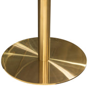 Stella 36" Round Dining Table w/ Faux Marble Top and Brushed Gold Metal Base by Diamond Sofa - R&R Furniture Gallery (Fountain Valley, CA)