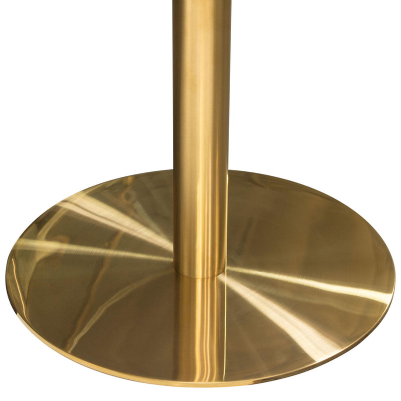 Stella 36" Round Dining Table w/ Faux Marble Top and Brushed Gold Metal Base by Diamond Sofa - R&R Furniture Gallery (Fountain Valley, CA)