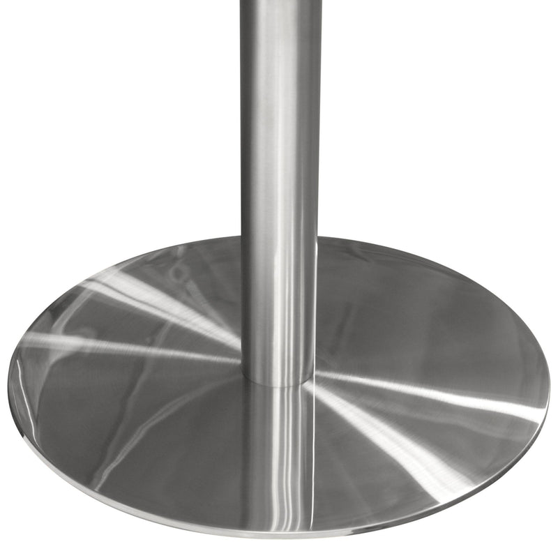 Stella 36" Round Dining Table w/ Faux Marble Top and Brushed Silver Metal Base by Diamond Sofa - R&R Furniture Gallery (Fountain Valley, CA)