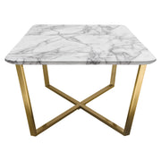 Vida Rectangle Cocktail Table w/ Faux Marble Top and Brushed Gold Metal Frame by Diamond Sofa - R&R Furniture Gallery (Fountain Valley, CA)
