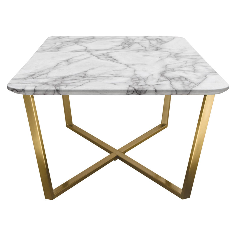 Vida Rectangle Cocktail Table w/ Faux Marble Top and Brushed Gold Metal Frame by Diamond Sofa - R&R Furniture Gallery (Fountain Valley, CA)