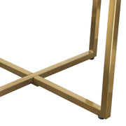 Vida 24" Round End Table w/ Faux Marble Top and Brushed Gold Metal Frame by Diamond Sofa - R&R Furniture Gallery (Fountain Valley, CA)