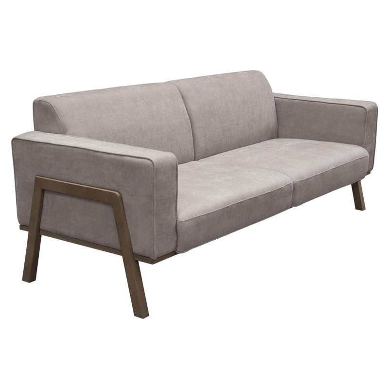 Blair Sofa in Grey Fabric with Curved Wood Leg Detail by Diamond Sofa - R&R Furniture Gallery (Fountain Valley, CA)