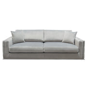 Envy Sofa in Platinum Grey Velvet with Tufted Outside Detail and Silver Metal Trim by Diamond Sofa - R&R Furniture Gallery (Fountain Valley, CA)