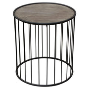 Gibson 22" Round End Table with Grey Oak Finished Top and Metal Base by Diamond Sofa - R&R Furniture Gallery (Fountain Valley, CA)