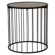 Gibson 22" Round End Table with Grey Oak Finished Top and Metal Base by Diamond Sofa - R&R Furniture Gallery (Fountain Valley, CA)