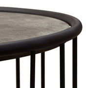 Gibson 22" Round End Table with Grey Oak Finished Top and Metal Base by Diamond Sofa - R&R Furniture Gallery (Fountain Valley, CA)