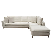 Haven RF 2PC Sectional in Cream Polyester Fabric w/ Loose Pillow Back & Wood Leg Accent by Diamond Sofa - R&R Furniture Gallery (Fountain Valley, CA)