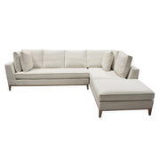 Haven RF 2PC Sectional in Cream Polyester Fabric w/ Loose Pillow Back & Wood Leg Accent by Diamond Sofa - R&R Furniture Gallery (Fountain Valley, CA)