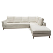 Haven RF 2PC Sectional in Cream Polyester Fabric w/ Loose Pillow Back & Wood Leg Accent by Diamond Sofa - R&R Furniture Gallery (Fountain Valley, CA)