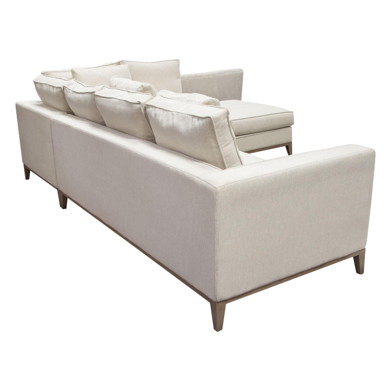 Haven RF 2PC Sectional in Cream Polyester Fabric w/ Loose Pillow Back & Wood Leg Accent by Diamond Sofa - R&R Furniture Gallery (Fountain Valley, CA)
