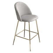 Lilly Set of (2) Bar Height Chairs in Grey Velvet w/ Brushed Gold Metal Legs by Diamond Sofa - R&R Furniture Gallery (Fountain Valley, CA)