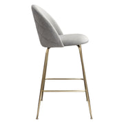 Lilly Set of (2) Bar Height Chairs in Grey Velvet w/ Brushed Gold Metal Legs by Diamond Sofa - R&R Furniture Gallery (Fountain Valley, CA)