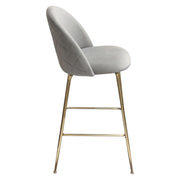 Lilly Set of (2) Bar Height Chairs in Grey Velvet w/ Brushed Gold Metal Legs by Diamond Sofa - R&R Furniture Gallery (Fountain Valley, CA)