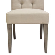 Set of Two Napa Tufted Dining Side Chairs in Sand Linen Fabric with Wood Legs in Grey Oak Finish by Diamond Sofa - R&R Furniture Gallery (Fountain Valley, CA)