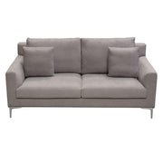 Seattle Loose Back Loveseat in Grey Polyester Fabric w/ Polished Silver Metal Leg by Diamond Sofa - R&R Furniture Gallery (Fountain Valley, CA)