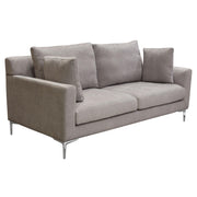 Seattle Loose Back Loveseat in Grey Polyester Fabric w/ Polished Silver Metal Leg by Diamond Sofa - R&R Furniture Gallery (Fountain Valley, CA)