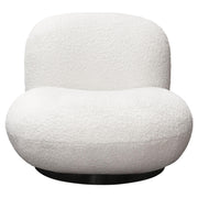 Simone Swivel Accent Chair in White Faux Sheepskin Fabric by Diamond Sofa - R&R Furniture Gallery (Fountain Valley, CA)