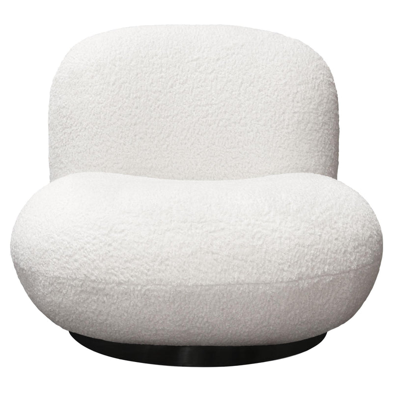 Simone Swivel Accent Chair in White Faux Sheepskin Fabric by Diamond Sofa - R&R Furniture Gallery (Fountain Valley, CA)