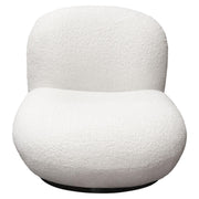 Simone Swivel Accent Chair in White Faux Sheepskin Fabric by Diamond Sofa - R&R Furniture Gallery (Fountain Valley, CA)