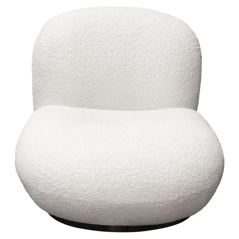 Simone Swivel Accent Chair in White Faux Sheepskin Fabric by Diamond Sofa - R&R Furniture Gallery (Fountain Valley, CA)