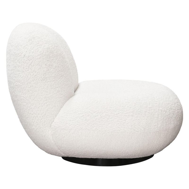 Simone Swivel Accent Chair in White Faux Sheepskin Fabric by Diamond Sofa - R&R Furniture Gallery (Fountain Valley, CA)
