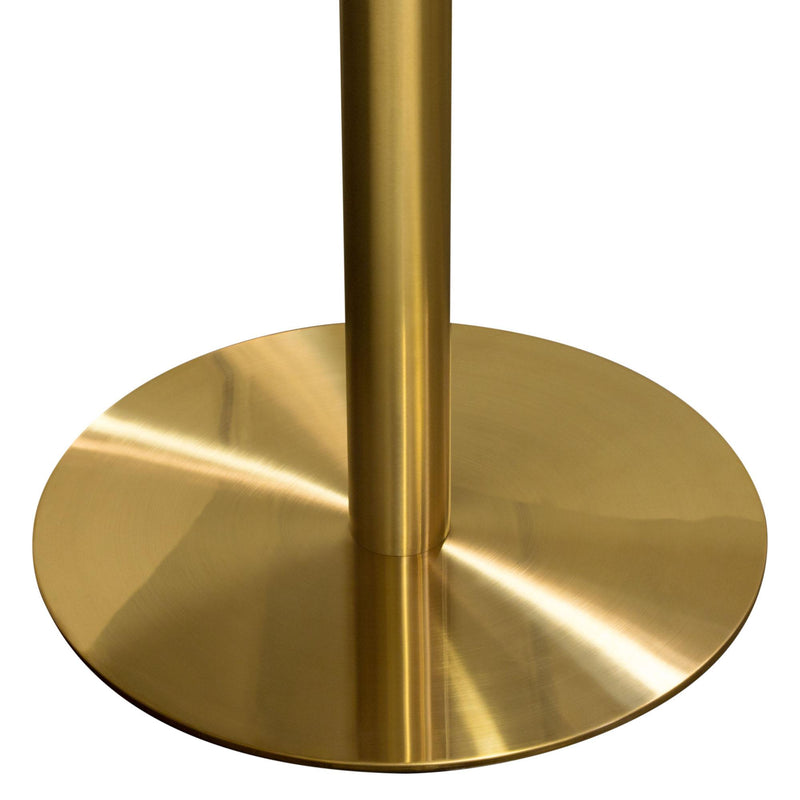 Stella 36" Round Bar Height Table w/ Faux Marble Top and Brushed Gold Metal Base by Diamond Sofa - R&R Furniture Gallery (Fountain Valley, CA)