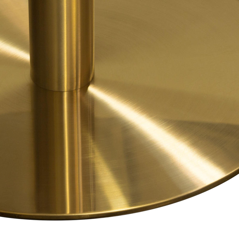 Stella 36" Round Bar Height Table w/ Faux Marble Top and Brushed Gold Metal Base by Diamond Sofa - R&R Furniture Gallery (Fountain Valley, CA)