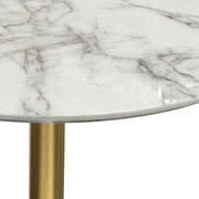 Stella 36" Round Bar Height Table w/ Faux Marble Top and Brushed Gold Metal Base by Diamond Sofa - R&R Furniture Gallery (Fountain Valley, CA)