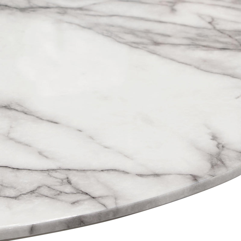 Stella 36" Round Bar Height Table w/ Faux Marble Top and Brushed Silver Metal Base by Diamond Sofa - R&R Furniture Gallery (Fountain Valley, CA)