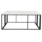 Surface Square Cocktail Table w/ Engineered Marble Top & Black Powder Coated Metal Base by Diamond Sofa - R&R Furniture Gallery (Fountain Valley, CA)