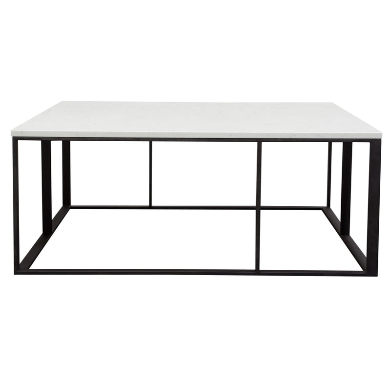 Surface Square Cocktail Table w/ Engineered Marble Top & Black Powder Coated Metal Base by Diamond Sofa - R&R Furniture Gallery (Fountain Valley, CA)