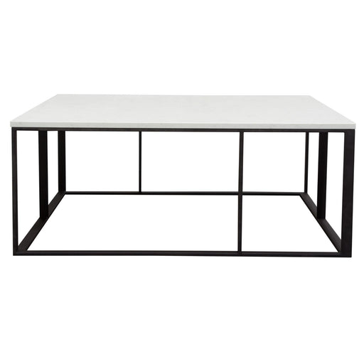 Surface Square Cocktail Table w/ Engineered Marble Top & Black Powder Coated Metal Base by Diamond Sofa - R&R Furniture Gallery (Fountain Valley, CA)