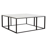 Surface Square Cocktail Table w/ Engineered Marble Top & Black Powder Coated Metal Base by Diamond Sofa - R&R Furniture Gallery (Fountain Valley, CA)