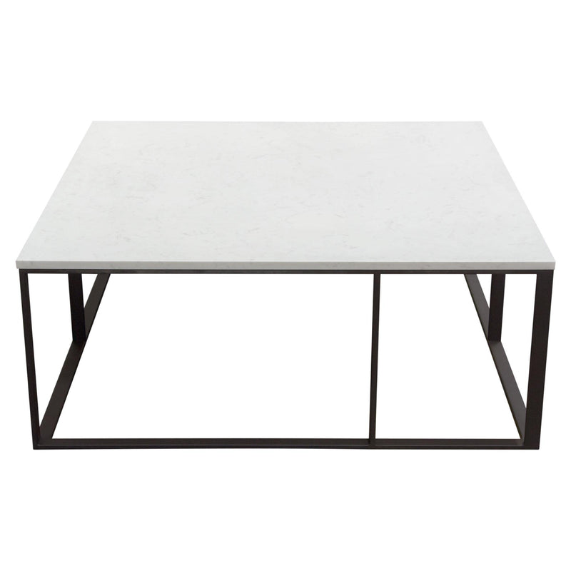 Surface Square Cocktail Table w/ Engineered Marble Top & Black Powder Coated Metal Base by Diamond Sofa - R&R Furniture Gallery (Fountain Valley, CA)