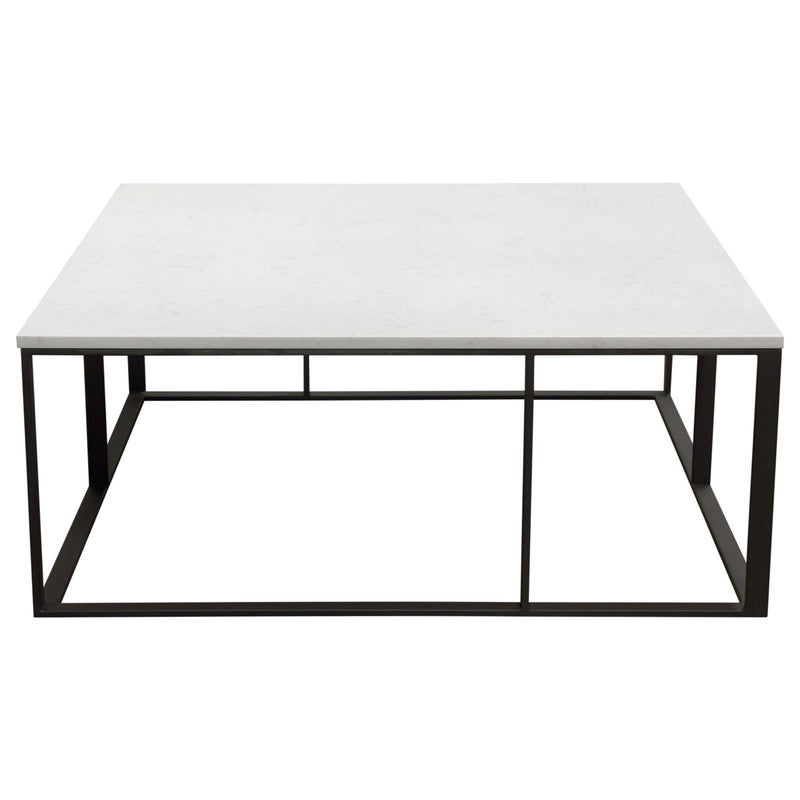 Surface Square Cocktail Table w/ Engineered Marble Top & Black Powder Coated Metal Base by Diamond Sofa - R&R Furniture Gallery (Fountain Valley, CA)