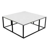 Surface Square Cocktail Table w/ Engineered Marble Top & Black Powder Coated Metal Base by Diamond Sofa - R&R Furniture Gallery (Fountain Valley, CA)