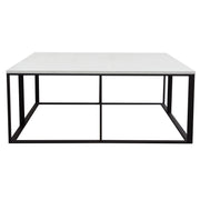 Surface Square Cocktail Table w/ Engineered Marble Top & Black Powder Coated Metal Base by Diamond Sofa - R&R Furniture Gallery (Fountain Valley, CA)