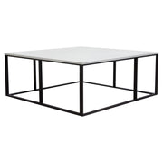 Surface Square Cocktail Table w/ Engineered Marble Top & Black Powder Coated Metal Base by Diamond Sofa - R&R Furniture Gallery (Fountain Valley, CA)