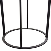 Surface Round End Table w/ Engineered Marble Top & Black Powder Coated Metal Base by Diamond Sofa - R&R Furniture Gallery (Fountain Valley, CA)