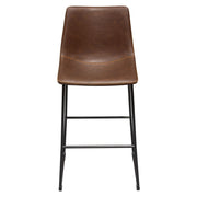 Theo Set of (2) Bar Height Chairs in Chocolate Leatherette w/ Black Metal Base by Diamond Sofa - R&R Furniture Gallery (Fountain Valley, CA)