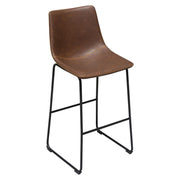 Theo Set of (2) Bar Height Chairs in Chocolate Leatherette w/ Black Metal Base by Diamond Sofa - R&R Furniture Gallery (Fountain Valley, CA)