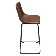 Theo Set of (2) Bar Height Chairs in Chocolate Leatherette w/ Black Metal Base by Diamond Sofa - R&R Furniture Gallery (Fountain Valley, CA)