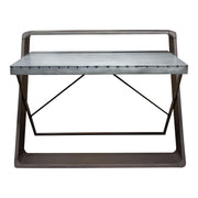 Barclay Zinc Top Writing Desk w/ Mango Wood & Iron Base by Diamond Sofa - R&R Furniture Gallery (Fountain Valley, CA)
