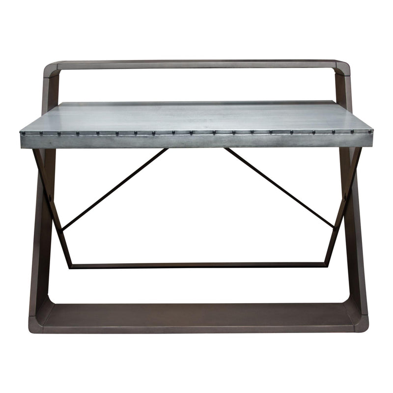Barclay Zinc Top Writing Desk w/ Mango Wood & Iron Base by Diamond Sofa - R&R Furniture Gallery (Fountain Valley, CA)