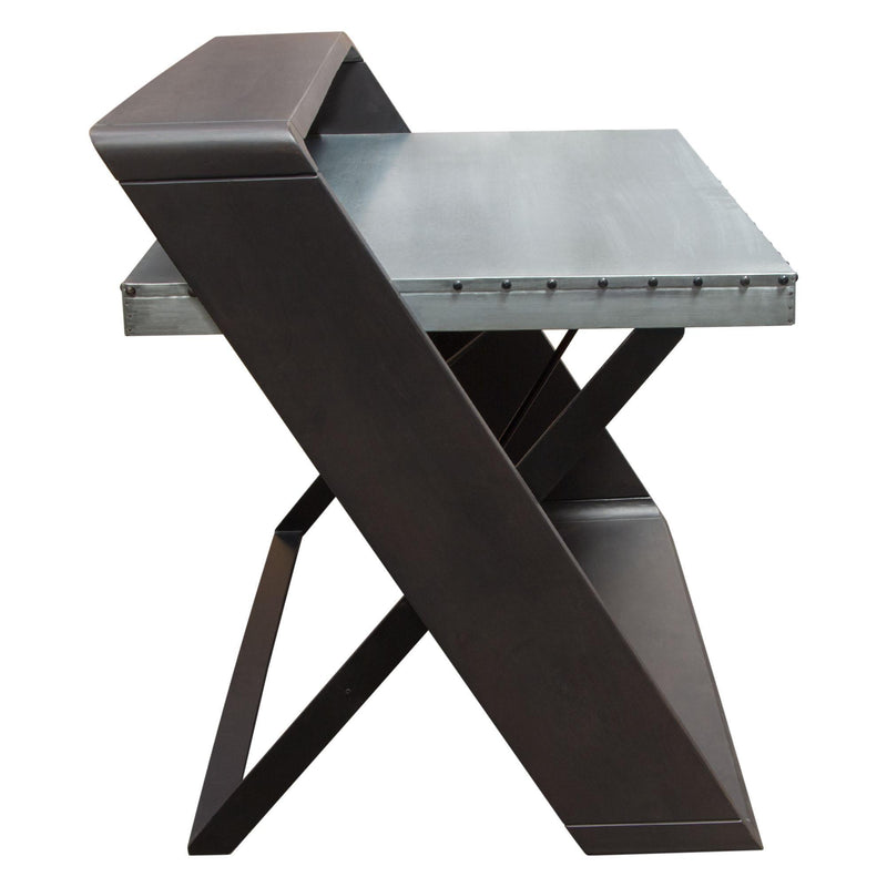 Barclay Zinc Top Writing Desk w/ Mango Wood & Iron Base by Diamond Sofa - R&R Furniture Gallery (Fountain Valley, CA)