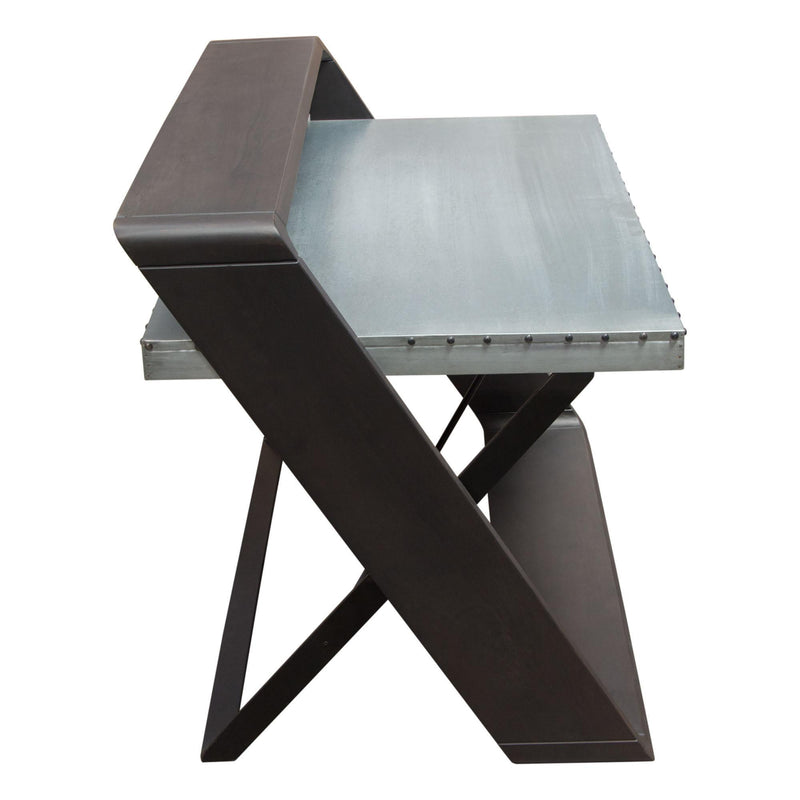 Barclay Zinc Top Writing Desk w/ Mango Wood & Iron Base by Diamond Sofa - R&R Furniture Gallery (Fountain Valley, CA)