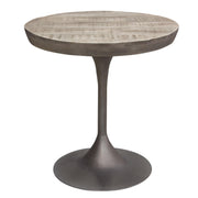 Beckham 30" Round Dining Table w/ Solid Mango Wood Top in Grey Finish w/ Gun Metal Base by Diamond Sofa - R&R Furniture Gallery (Fountain Valley, CA)