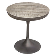 Beckham 30" Round Dining Table w/ Solid Mango Wood Top in Grey Finish w/ Gun Metal Base by Diamond Sofa - R&R Furniture Gallery (Fountain Valley, CA)