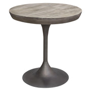 Beckham 30" Round Dining Table w/ Solid Mango Wood Top in Grey Finish w/ Gun Metal Base by Diamond Sofa - R&R Furniture Gallery (Fountain Valley, CA)